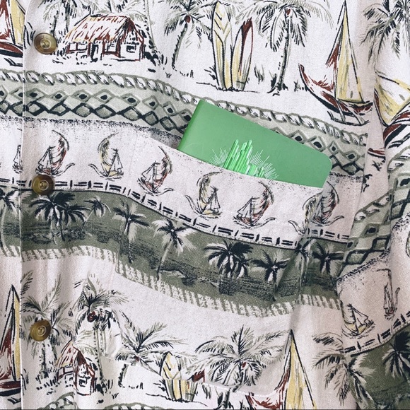 SUMMA Silk Cotton Hawaiian Aloha Surf Camp Shirt S - Picture 6 of 8